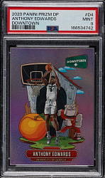 2020-2021 Panini Prizm Draft Picks Basketball Downtown #D4 Anthony Edwards PSA MINT 9