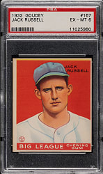1933 R319 Goudey #167 Jack Russell PSA EX-MT 6