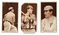 1912 T207 Brown Background Trio: Robert Harmon, George McBride, and Patrick Moran