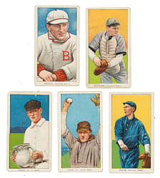 1909-1911 T206 White Border Collection (5) Including Hal Chase - All Old Mill Backs