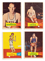 1957-1958 Topps Basketball Collection (19) Including Bob Pettit, Neil Johnston, and Maurice Stokes Rookies