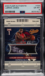 2003-2004 Fleer Authentix Basketball #104 LeBron James Rookie #898/1,250 PSA EX-MT 6