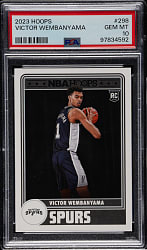 2023-2024 Panini NBA Hoops Basketball #298 Victor Wembanyama Rookie PSA GEM MINT 10