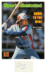 1980 Gary Carter Signed Sports Illustrated and Cut Signature Pair - JSA