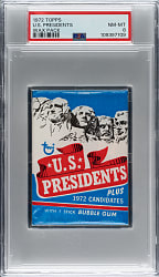 1972 Topps "U.S. Presidents" Unopened Wax Pack PSA NM-MT 8