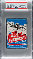 1972 Topps "U.S. Presidents" Unopened Wax Pack PSA Authentic - George Washington on Back