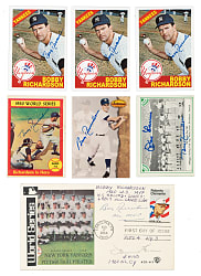1961 to 1994 Bobby Richardson Signed Card and First-Day Cover Collection (7)