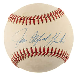Jim "Catfish" Hunter Single-Signed Baseball - JSA