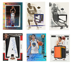 1995 to 2021 Upper Deck, Topps, and Panini Basketball Autograph and Relic Collection (9) Including Klay Thompson, DeMar DeRozan, and Chris Webber