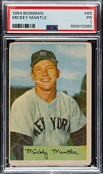 1954 Bowman #65 Mickey Mantle PSA POOR 1