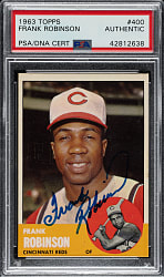 Signed 1963 Topps #400 Frank Robinson - PSA/DNA