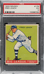 1933 R319 Goudey #179 Fred Leach PSA EX 5