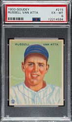 1933 R319 Goudey #215 Russell Van Atta PSA EX-MT 6