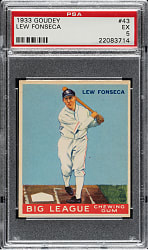 1933 R319 Goudey #43 Lew Fonseca PSA EX 5