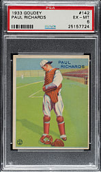 1933 R319 Goudey #142 Paul Richards PSA EX-MT 6