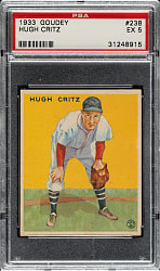 1933 R319 Goudey #238 Hugh Critz PSA EX 5