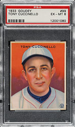 1933 R319 Goudey #99 Tony Cuccinello PSA EX-MT 6