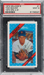 1972 Kellogg's #1 Tom Seaver 2.81 ERA PSA MINT 9