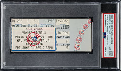 June 2, 1995 New York Yankees (vs. California Angels) Ticket Stub PSA Authentic - Derek Jeter Yankees Stadium Debut
