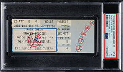 May 17, 1996 New York Yankees (vs. California Angels) Ticket Stub PSA VG 3 - Mariano Rivera First Save