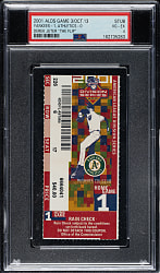 October 13, 2001 New York Yankees (vs. Oakland Athletics) ALDS Ticket Stub PSA VG-EX 4 - Derek Jeter "The Flip"