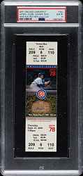 September 27, 2001 Chicago Cubs (vs. Houston Astros) Full Ticket PSA GEM MINT 10 - Sammy Sosa Home Run Trot with USA Flag