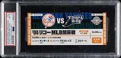 March 30, 2004 New York Yankees vs. Tampa Bay Devil Rays Opening Series Japan PSA NM-MT 8 - Alex Rodriguez Yankee Debut