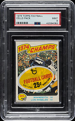 1975 Topps Football Unopened Cello Pack PSA MINT 9