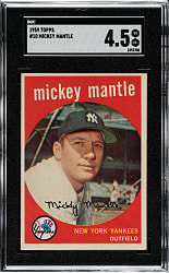 1959 Topps #10 Mickey Mantle SGC VG/EX+ 4.5