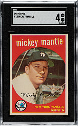 1959 Topps #10 Mickey Mantle SGC VG/EX 4