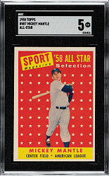 1958 Topps #487 Mickey Mantle All-Star SGC EX 5