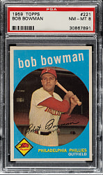 1959 Topps #221 Bob Bowman PSA NM-MT 8