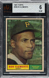 1961 Topps #388 Roberto Clemente BVG EX-MT 6