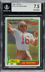 1981 Topps Football #216 Joe Montana Rookie BGS NM+ 7.5