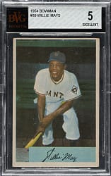 1954 Bowman #89 Willie Mays BVG EX 5