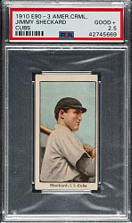 1910 E90-3 American Caramel Jimmy Sheckard PSA GOOD+ 2.5