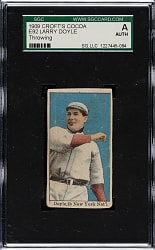 1909 E92 Croft's Cocoa Larry Doyle Throwing SGC Authentic