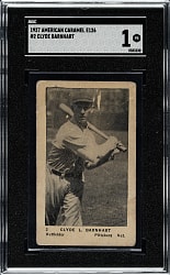 1927 E126 American Caramel "Series of 60" #2 Clyde Barnhart SGC POOR 1