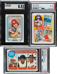 1969 to 1986 Topps and Kellogg's Pete Rose PSA- and SGC-Graded Trio