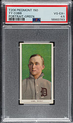 1909-1911 T206 White Border Ty Cobb Portrait Green Background PSA VG-EX+ 4.5