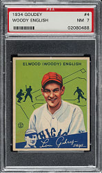 1934 R320 Goudey #4 Woody English PSA NM 7