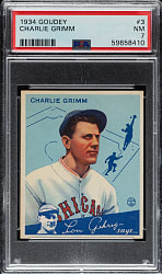 1934 R320 Goudey #3 Charlie Grimm PSA NM 7