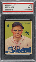 1934 R320 Goudey #77 Joe Vosmik PSA NM 7