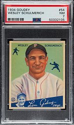 1934 R320 Goudey #54 Wesley Schulmerich PSA NM 7