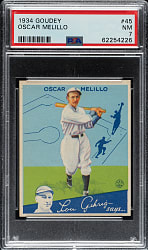1934 R320 Goudey #45 Oscar Melillo PSA NM 7