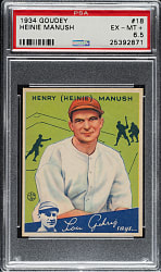 1934 R320 Goudey #18 Heinie Manush PSA EX-MT+ 6.5
