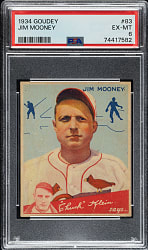 1934 R320 Goudey #83 Jim Mooney PSA EX-MT 6