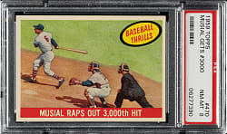 1959 Topps #470 Stan Musial Raps Out 3,000th Hit PSA NM-MT 8