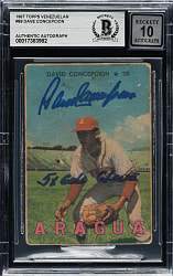 Signed 1967 Topps Venezuelan "Winter League" #89 Dave Concepcion Rookie Beckett GEM MINT 10