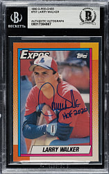 Signed 1990 O-Pee-Chee #757 Larry Walker Rookie - Beckett